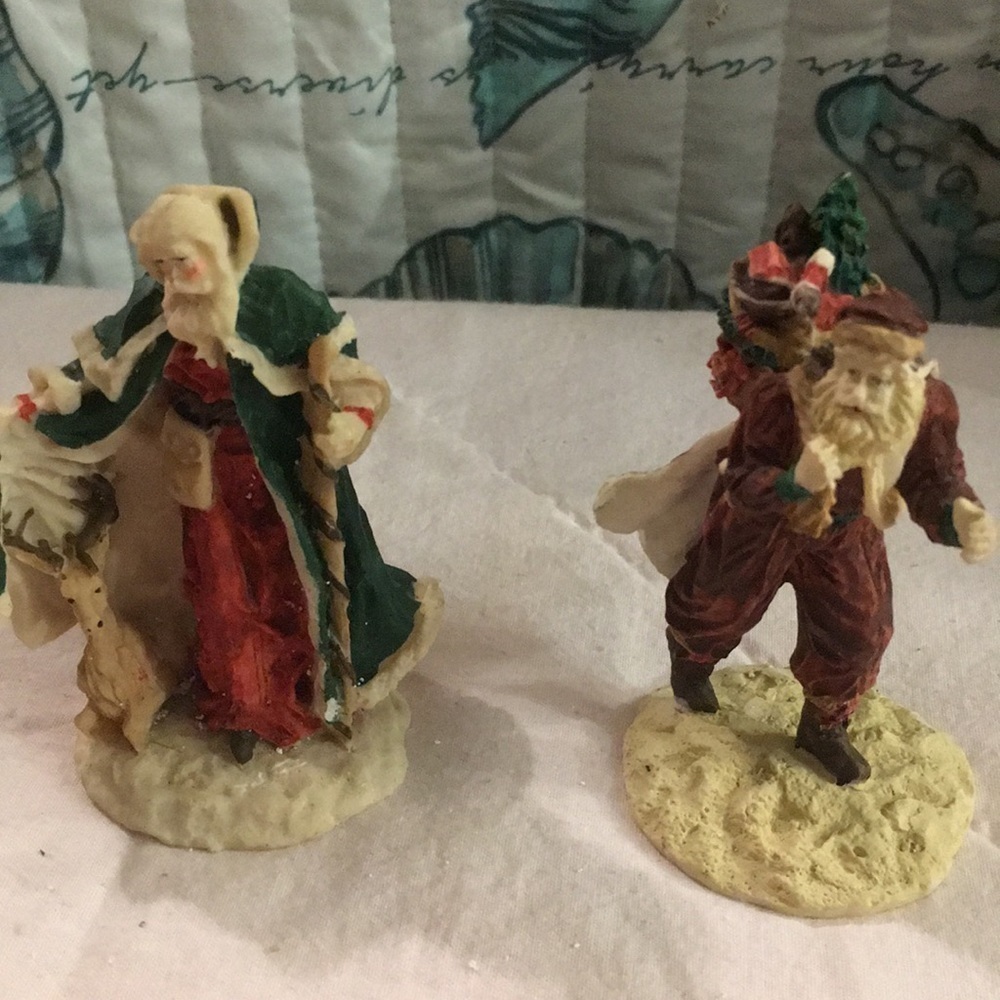 2 Santa Figures for Village Collection (AN)
